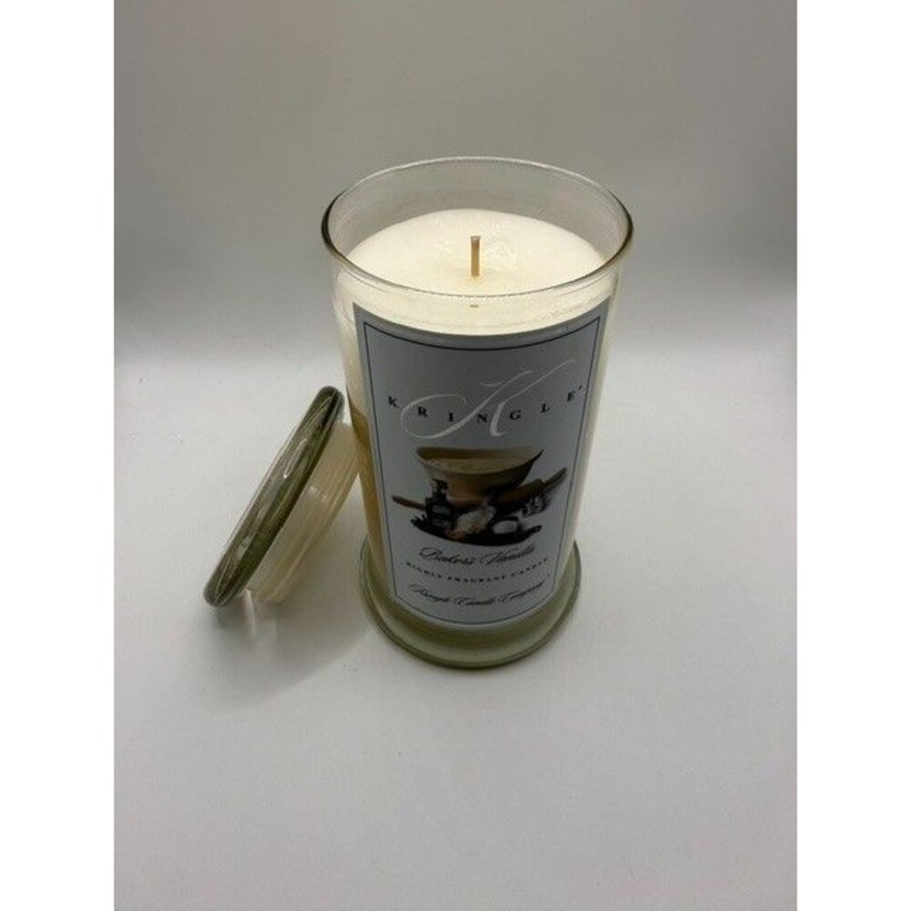 Kringle Candle Baker's Vanilla Large Jar Candle 15 oz Single Wick with Glass Lid